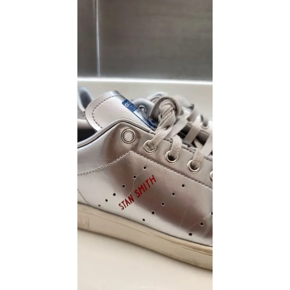 Adidas Stan Smith Silver Metallic FW5363 2019 Sneakers Worn Men's 9.5